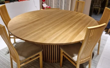 Osta Pyöreä pöytä tammipuusta, halkaisija 1800 mm