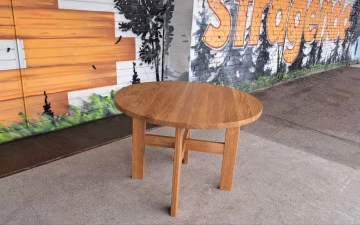 Pirkt Apaļš galds ar koka pamatni, pilnībā izgatavots no ozola