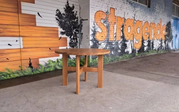 Pirkt Apaļš galds ar koka pamatni, pilnībā izgatavots no ozola