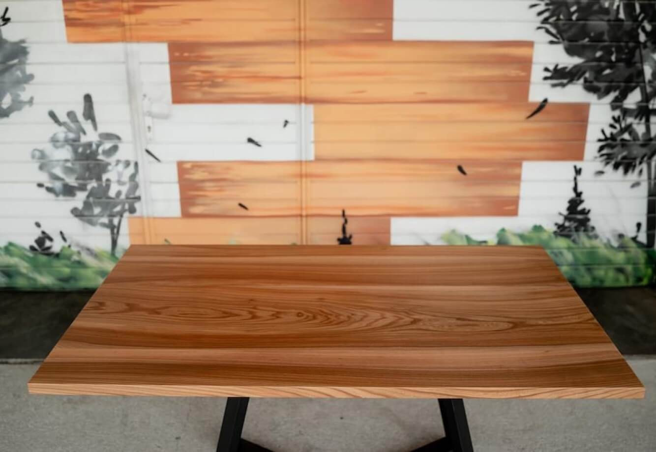 Tabletop Elm Edge glued 30-800-1400 AB Oiled