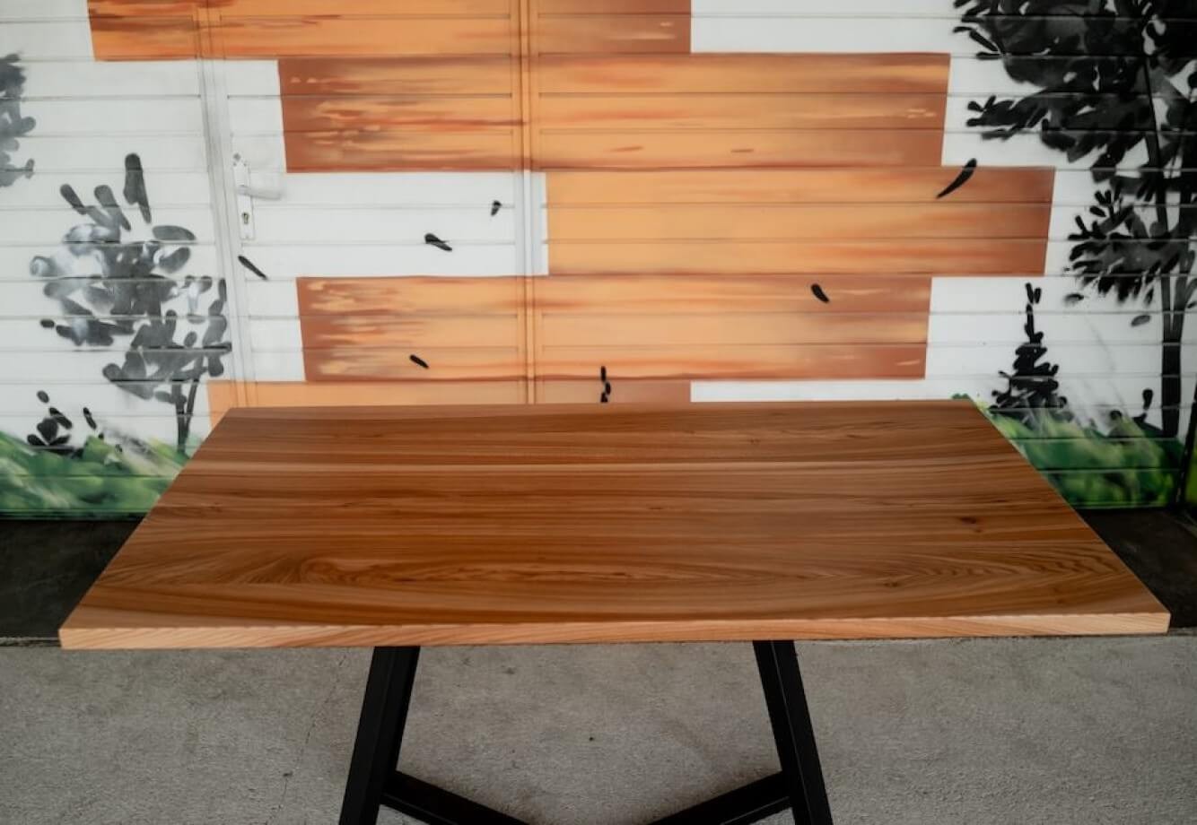 Tabletop Elm Edge glued 30-800-1400 AB Oiled