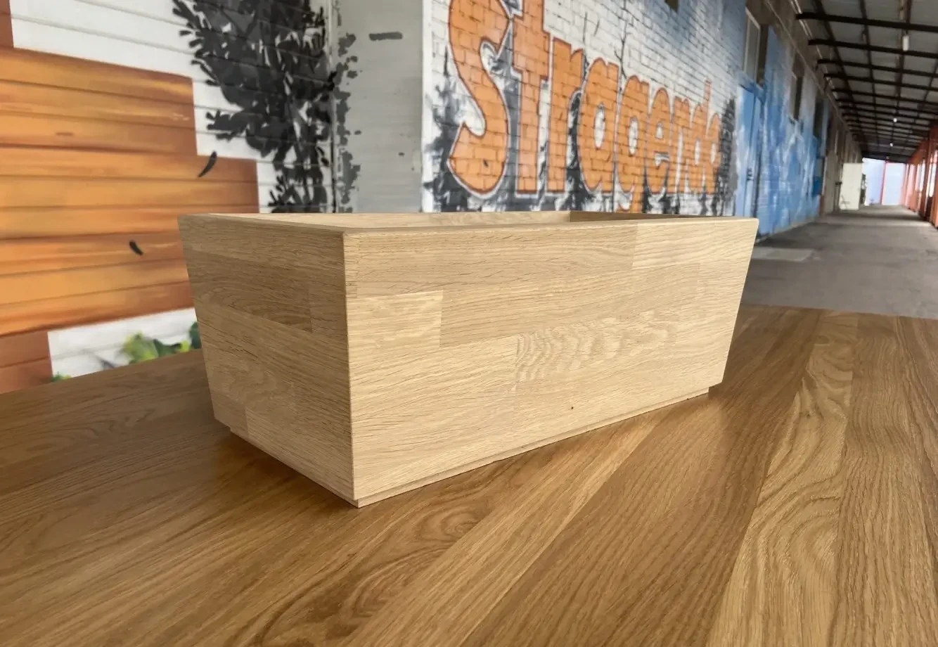 Puiset kukka-amppelit Trapezebox