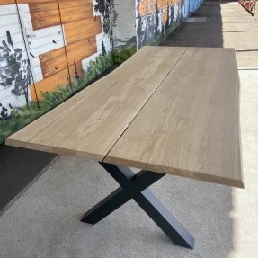 Tabletop Oak 40-1100-2300 AB Wide lamella Live edge Two parts Ready to cover